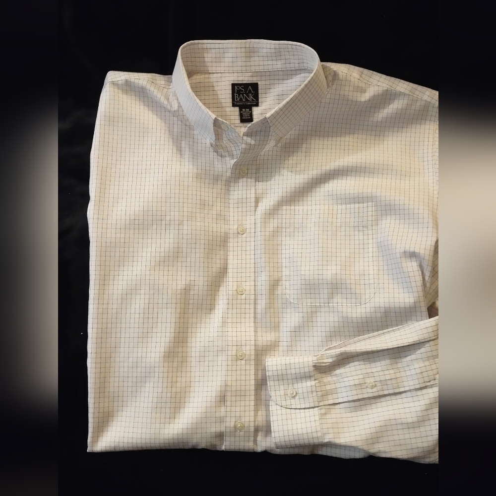 Jos A. Bank Traveler Shirt Stripe Multi-color Long Sleeve Button Down 18-36
